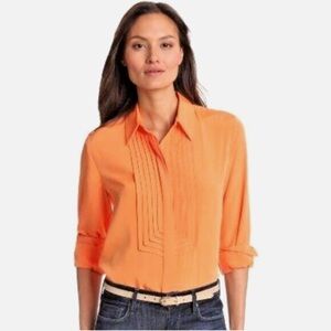 Vince Camuto warm orange Blouse with a patterned front size S P
